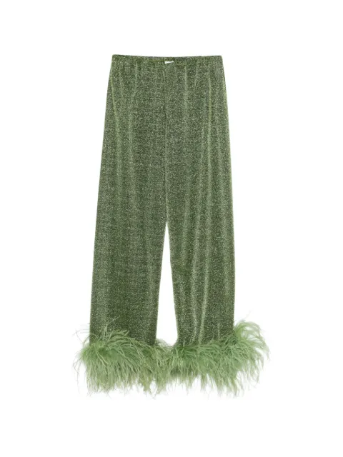 Oséree Lumiere Plumage straight trousers Green LPF261