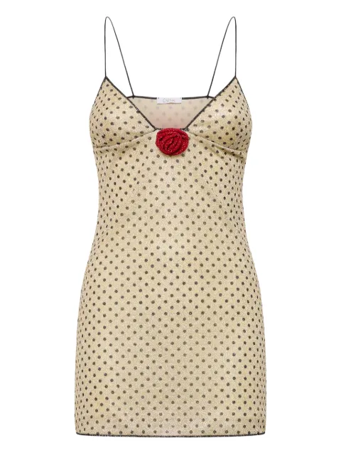 Oséree Lumière Rose Pois mini dress Neutrals PDS261