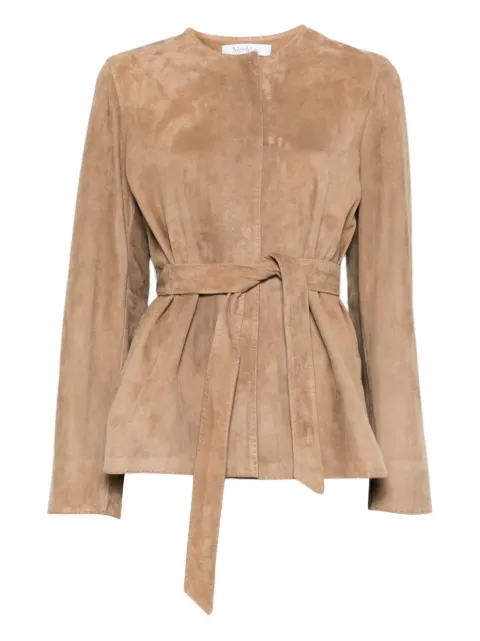 Max Mara Abito belted suede jacket Brown 2611441021600