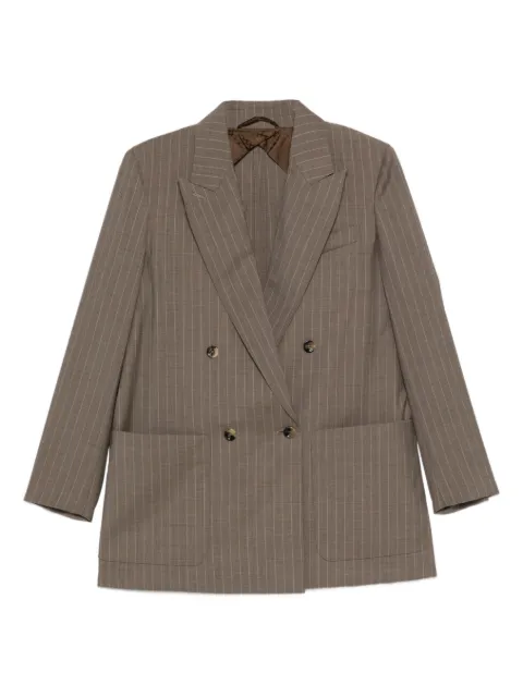 Max Mara Acciaio pinstripe double-breasted blazer Brown 2611041061600