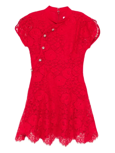 Self-Portrait fine lace mini dress Red RS26550SR