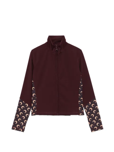Marine Serre moon-print panelled top Red WJA079ACJER0101BR51