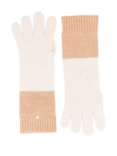 Lorena Antoniazzi star-charm ribbed gloves Neutrals I25225GU01A2472