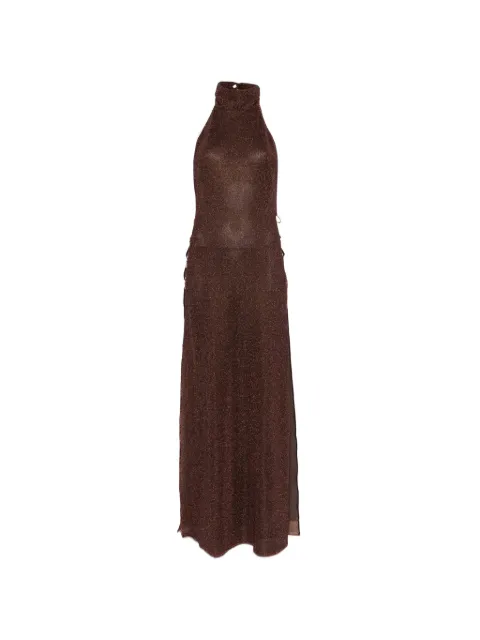 Oséree ring turtleneck maxi dress Brown RNS261