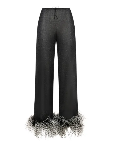 Oséree Lumière Plumage straight-leg trousers Black BLPF261