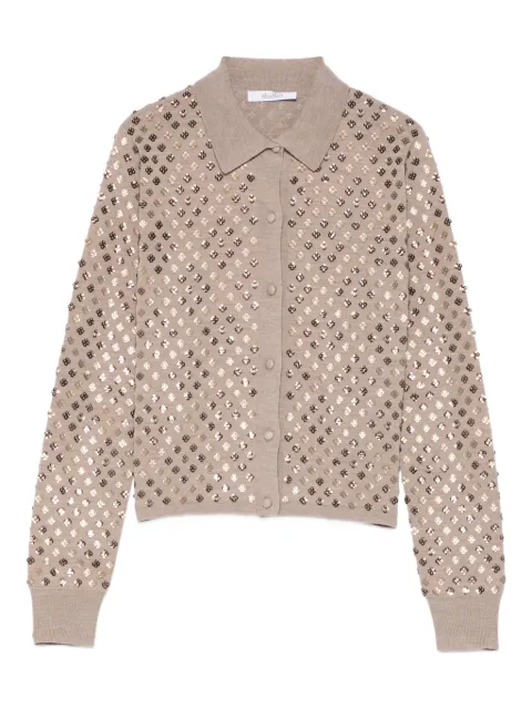 Max Mara Ragno sequin-embellished cardigan Brown 2611341041600019