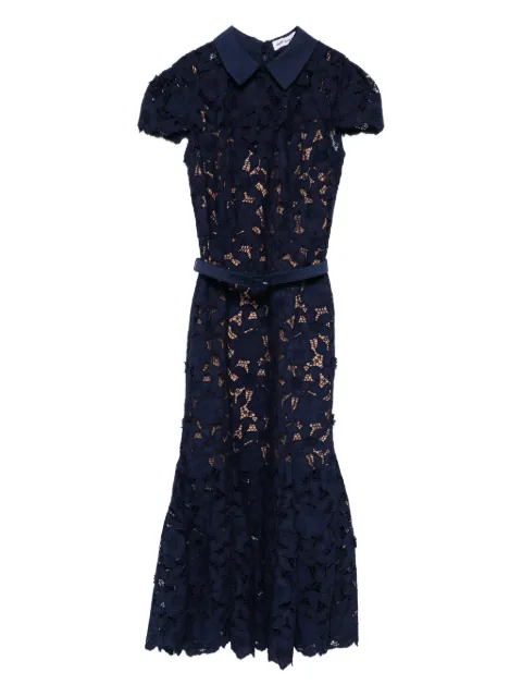 Self-Portrait guipure-lace midi dress Blue RS26171MN