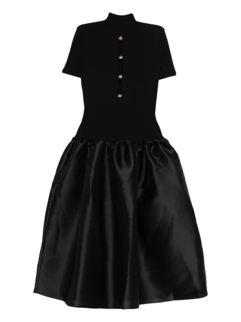 Self-Portrait button-detail midi dress Black RS26138MB