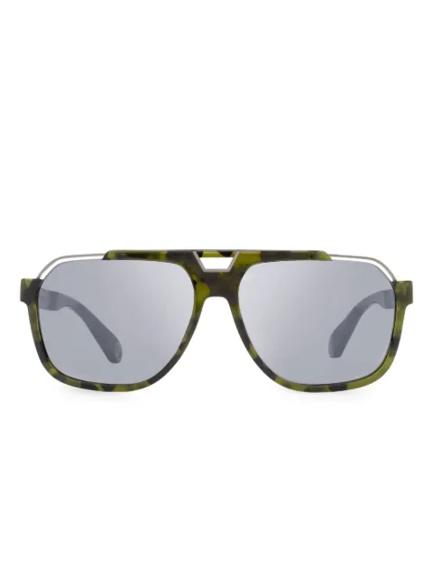 Philipp Plein Eyewear cutout bridge navigator sunglasses Green SPP046M6192IX
