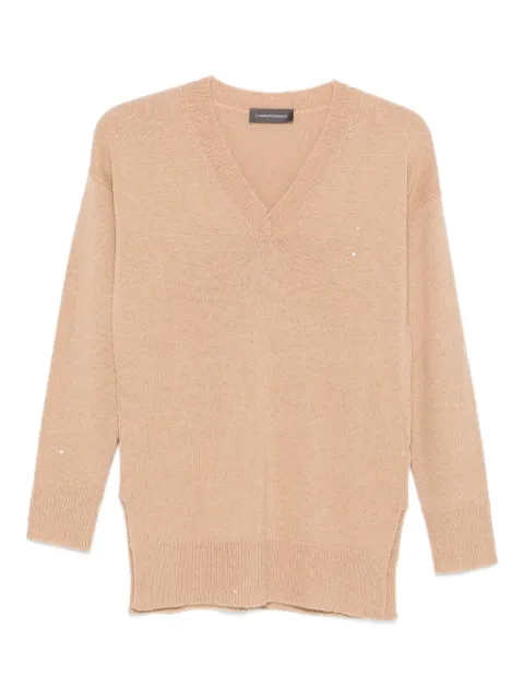 Lorena Antoniazzi V-neck sweater Neutrals I25138VM15A2989