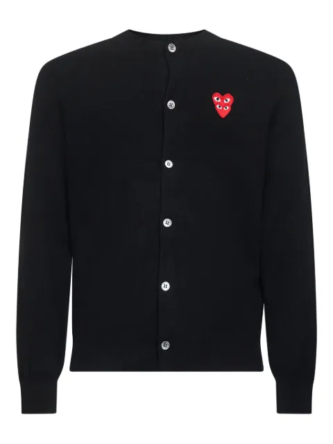 Comme Des Garçons Play button heart-logo cardigan Black AXN0751