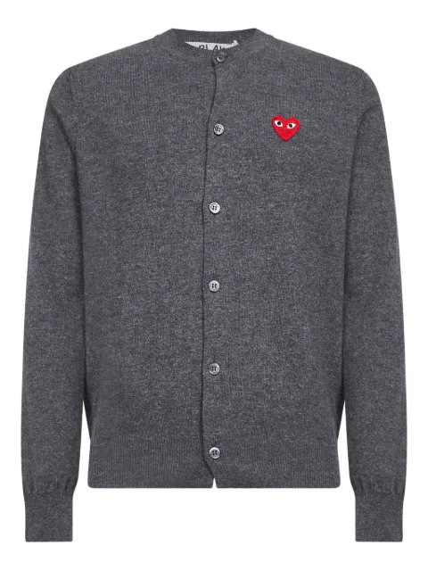 Comme Des Garçons Play button heart-logo cardigan Grey AXN0073