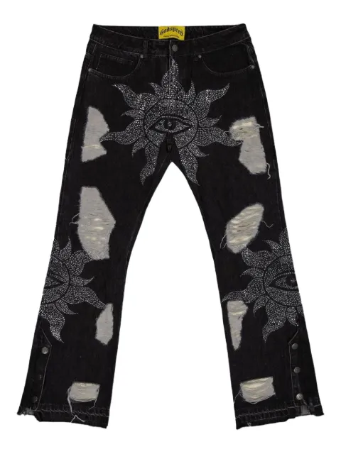 GODSPEED Crystal Vizion distressed jeans Black DZTOEATC