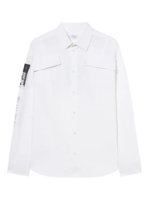 Off-White emblem poplin military shirt White OMGE04IF25FAB0020110