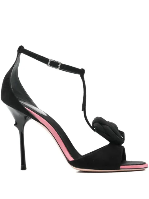 Roger Vivier 100mm Rose Vivier T-strap sandals Black RVW79743730UVNB