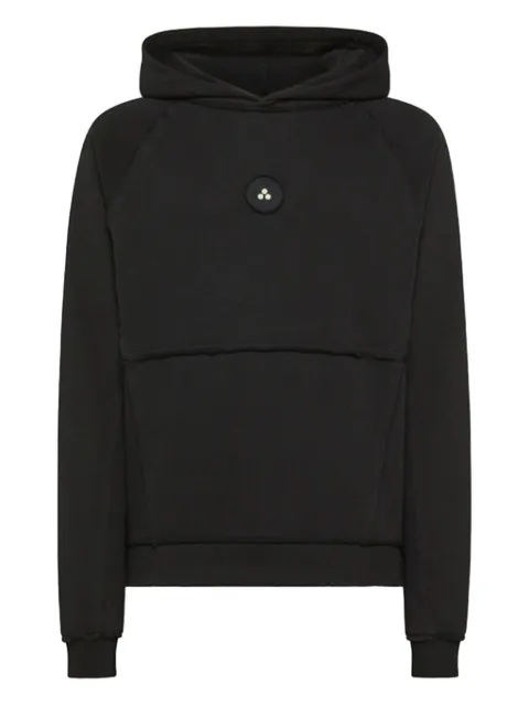 Peuterey logo-patch cotton hoodie Black PEX019599012359NER