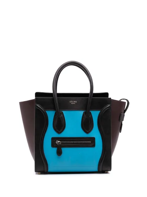 Celine Pre-Owned 2014 Micro Tricolor Leather Luggage tote bag Blue EN462OB3QS2C95YU
