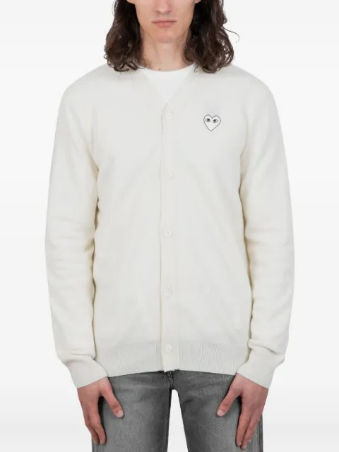 Comme des Garçons Homme heart-patch cardigan White AZN0660513