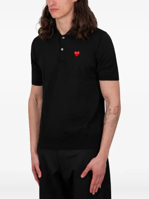 Comme Des Garçons Play logo heart-patch polo shirt Black AXN094051