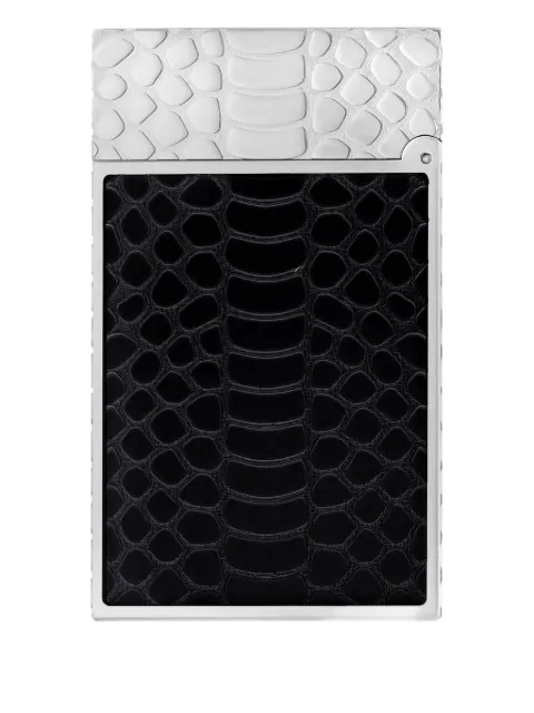 S.T. Dupont Ligne 2 snakeskin-pattern lighter (6.2cm x 3.7cm) Black C16079