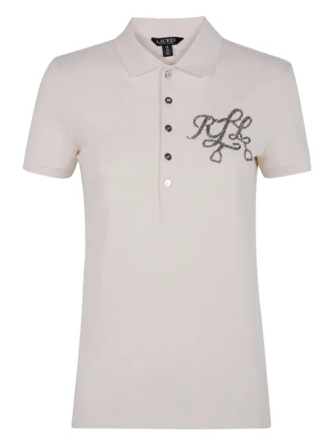 Lauren Ralph Lauren logo-embroidered polo top Neutrals 200980213
