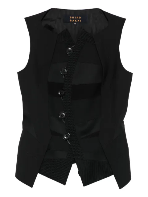 Shiro Sakai button-fastening waistcoat Black SVV002