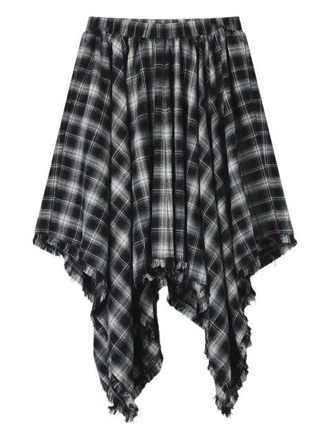 b+ab plaid fringed midi skirt Black 5F146AS