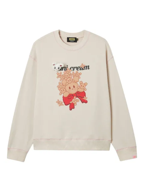 Mini Cream appliqué graphic sweatshirt Neutrals 5FS507A