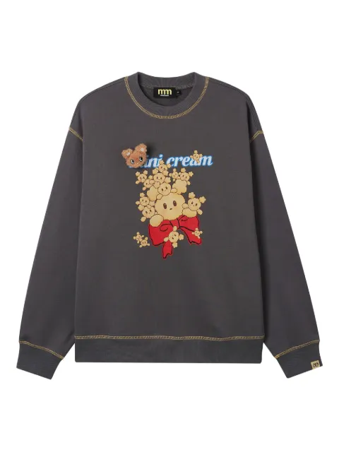 Mini Cream appliqué graphic sweatshirt Grey 5FS507A