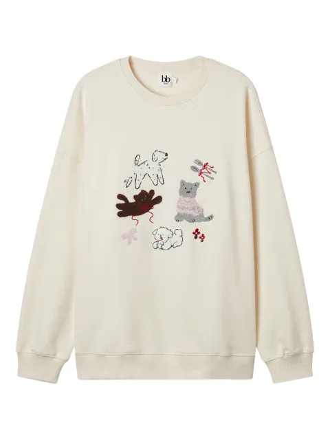 b+ab embroidered sweatshirt Neutrals 5F508AI