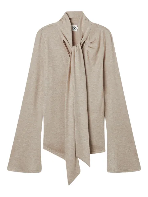 b+ab tie-neck long-sleeve top Neutrals 5F631AI