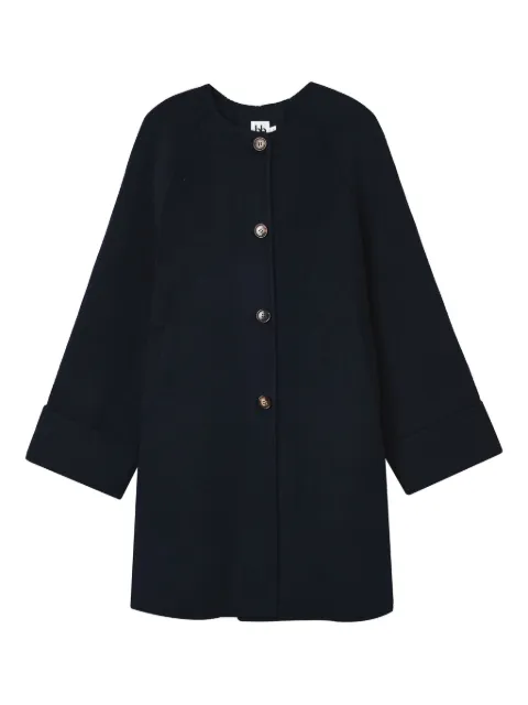 b+ab button scarf coat Blue 5F134AI