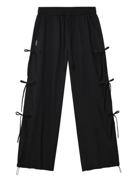 Mini Cream drawstring track pants Black 5FS113A