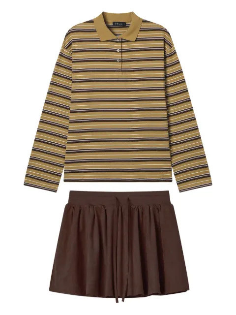 tout a coup striped polo shirt and mini skirt set Neutrals M616AF5