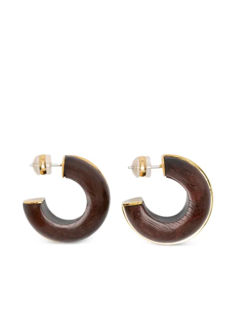 Lizzie Fortunato Halo acacia wood hoops earrings Brown SS25E003