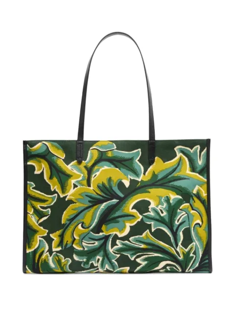 Inoui Editions leaf-print tote bag Green MA22SLE20