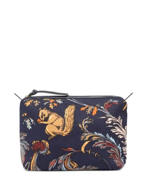 Inoui Editions floral squirrel clutch bag Blue PM22TR24