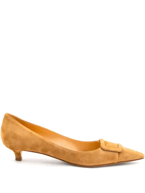 Francesco Russo 30mm buckle-pointed pumps Brown R1P1012N201
