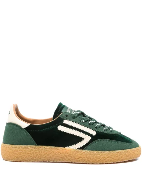 Puraai velvet-panel sneakers Green PU601X026