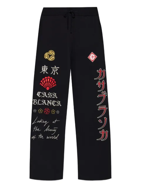 Casablanca embroidered drawstring trousers Black MAW25KW112001