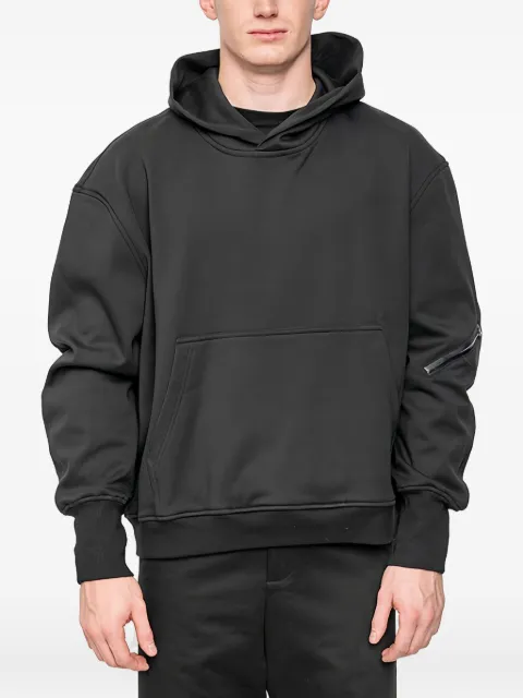 Joe Chia Moth zip-detail hoodie Black MOTHSWEATER