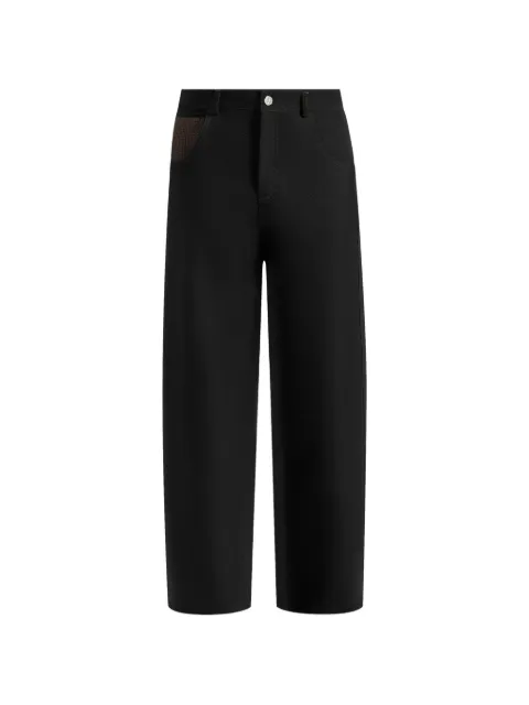 Manière De Voir Lazare wide leg twill jeans Black MAN3426