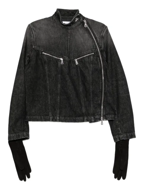Jean Paul Gaultier zipped denim jacket Black 2504WJA026D016