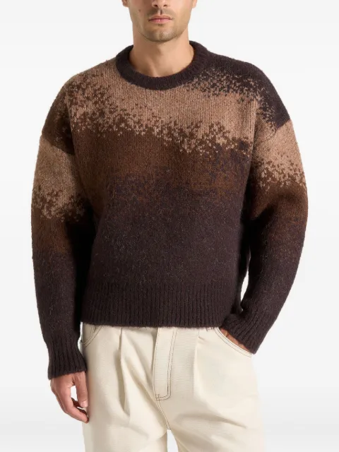 Manière De Voir Yani ombre wool crewneck sweater Brown MAN3305
