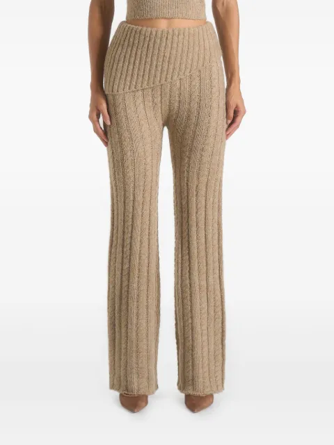 Manière De Voir Elvy - cable knit foldover fit & flare bottoms - taupe Neutrals WMN4336