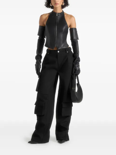Manière De Voir Emilie - high waisted twill cargo pants - cream Black WMN42241