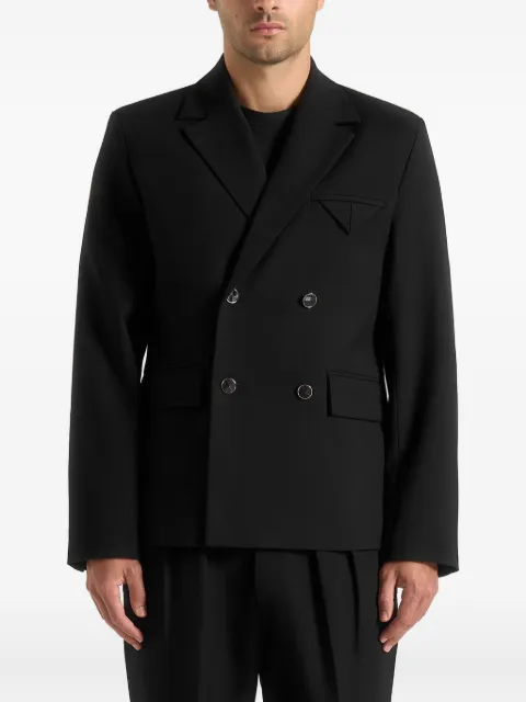 Manière De Voir Didier in black double-breasted tailored suit jacket Black MAN3458