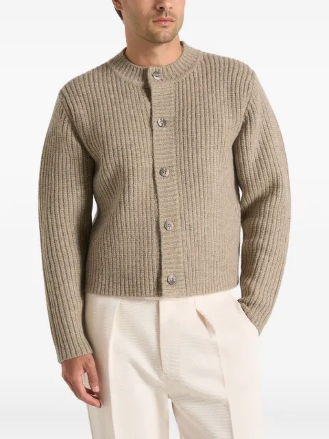 Manière De Voir Alix - crewneck ribbed knit cardigan - beige Neutrals UNX0017