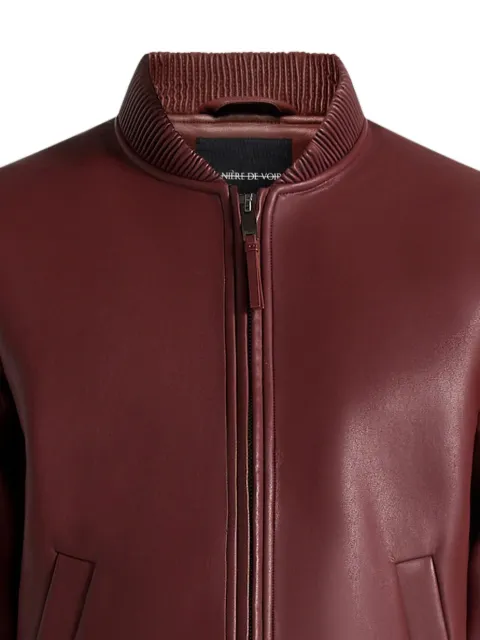 Manière De Voir Arman leather bomber jacket Red MAN3316