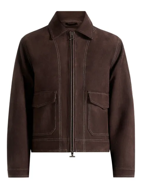 Manière De Voir Vince - suede contrast stitch jacket - brown Brown MAN3189